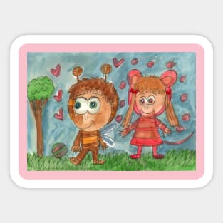 Children in Masquerade Costumes Sticker